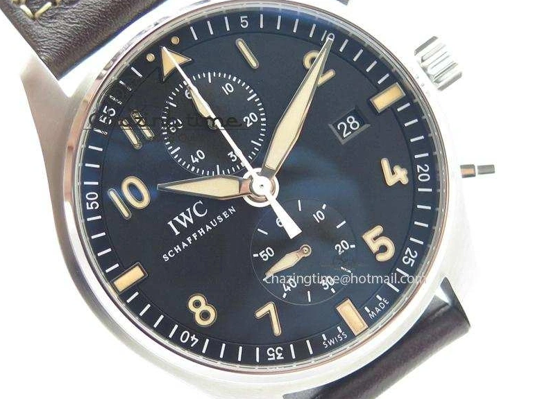 MIROTIME 0601 Pilot Chrono SS IW387808 CF3 ZF 1:1 Best Edition On Brown Leather Strap A Soft 7328